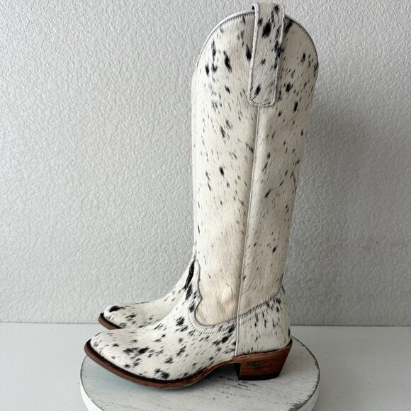 Lane Boots Womens Cowhide Cowboy Boots Tall Brown Western Cow Skin Size 6.5 NEW - Picture 5 of 13